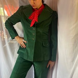 Vintage 1970s Green Corduroy Two Piece Suit | Union Tag